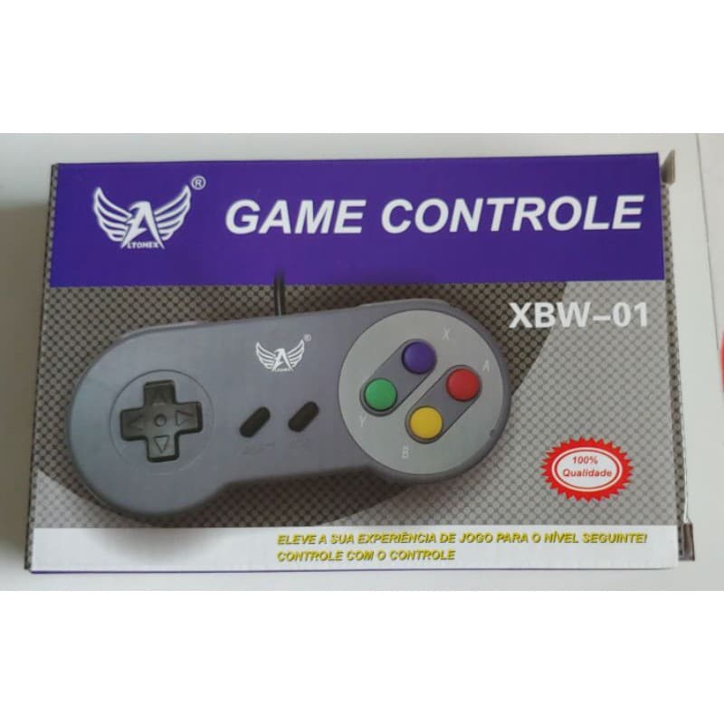 CONTROLE SUPER NES USB NOVO CONTROLE SUPER NINTENDO USB NOVO NA CAIXA!! EXCELENTE QUALIDADE!!