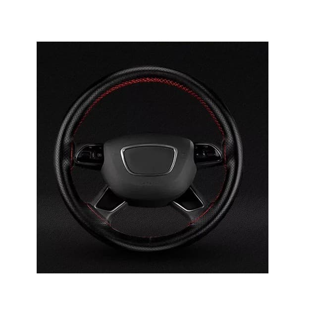 kit Capa Para Volante Costurada linha cor Vermelho para todos os veículos de passeio