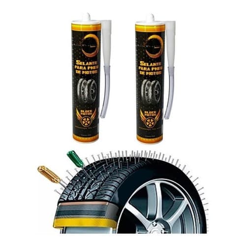 Vacina de Pneu Preventiva contra furos BLOCK SELANTES Anti Furo Vedação Instantânea Para Moto Bicicleta ou Carro