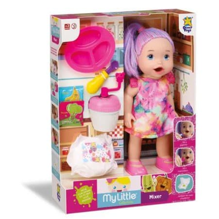 Boneca My Little collection Mixer Branca - Papinha - Faz Caquinha - Divertoys