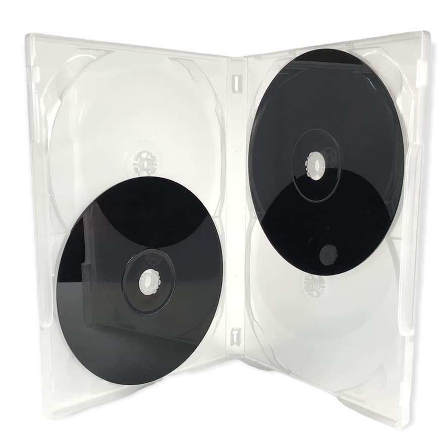 Kit C/5 Unidades- Estojo / Box DVD Scanavo Quadruplo Transparente