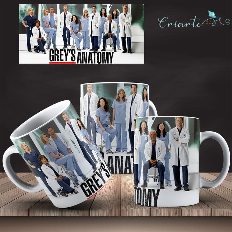 Caneca Porcelana Coleção Grey's Anatomy Mod 24