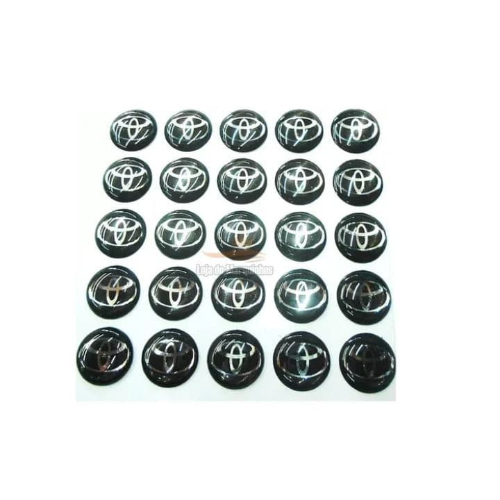 1 Adesivo Chave Canivete Logo 14 Mm Preto Toyota 1 Und