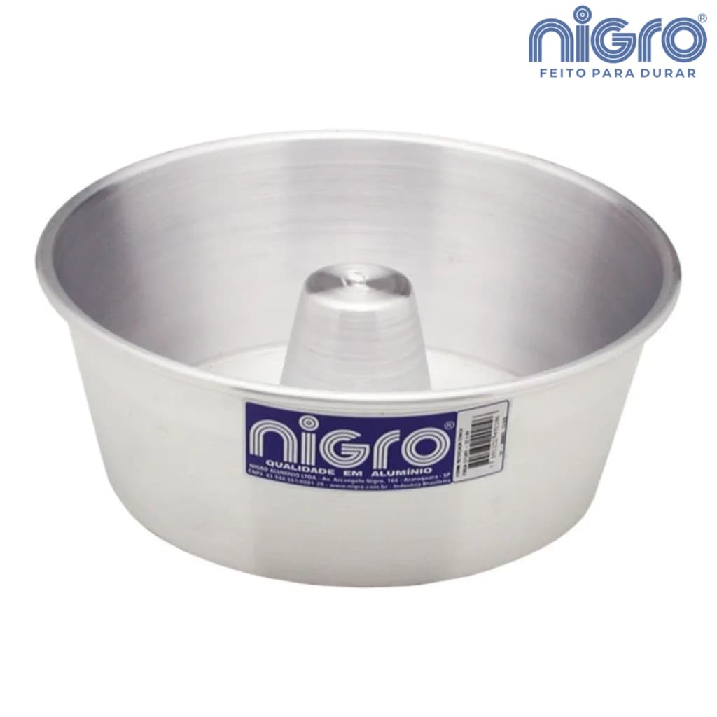 Forma Cônica Pequena Reforçada de Alumínio com Tubo 18x8 cm - 1,5 litros - Nigro