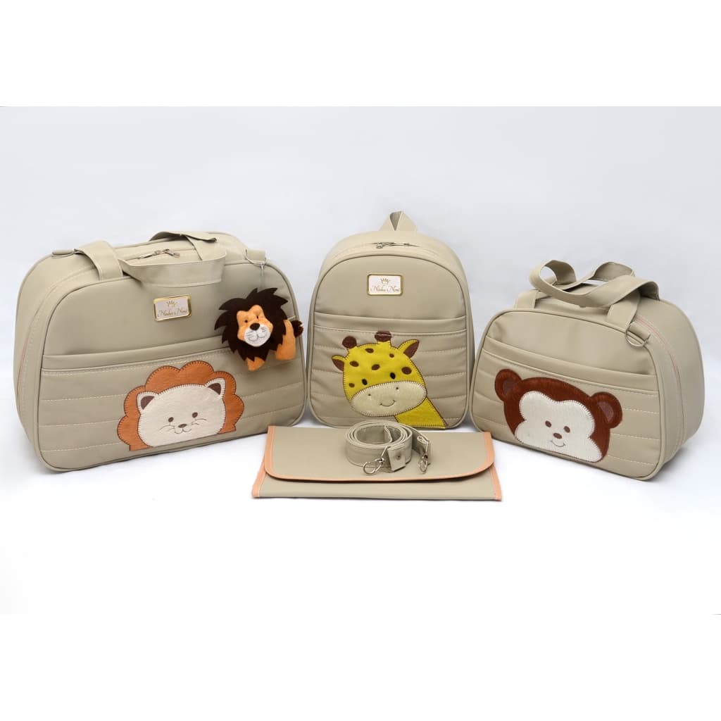 Kit Bolsa Maternidade Safari Masculino 4 Peças Alta Qualidade