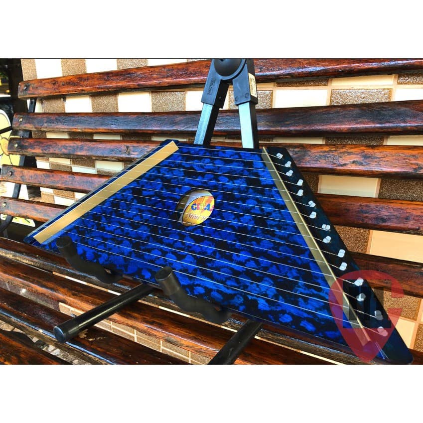 Citara Mini Harpa Azul com 10 partituras + Palheta