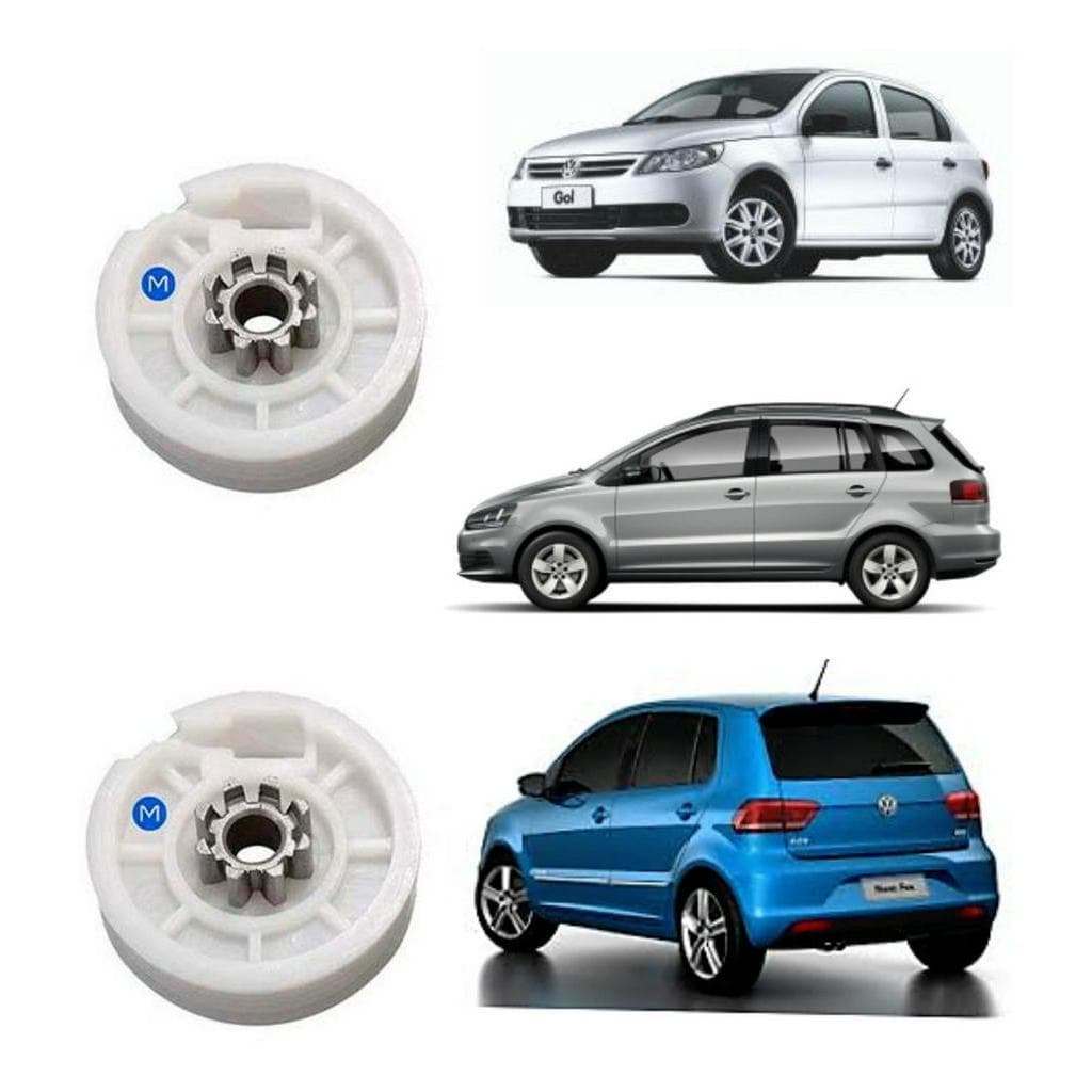 Combo 02 Roldana Maquina Vidro Elétrico Gol G3 G4 Engrenagem Metal