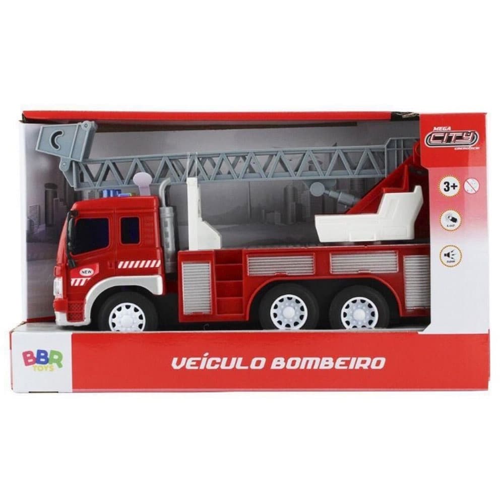 Caminhão de Bombeiro BBR Toys Com Som e Luz 25cm