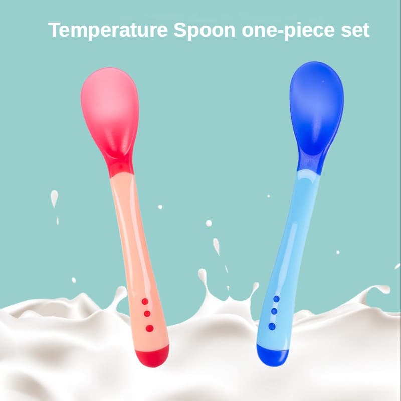 Colher De Silicone Flexível Anti-Queimaduras Para Bebês Recém-Nascidos