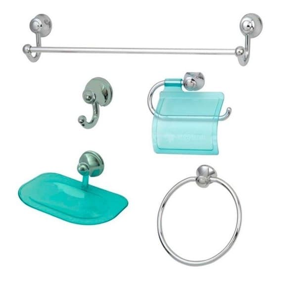 Acessórios P/ Banheiro 5 Peças Bello Bagno  KIT BANHEIRO ABS NOBILE 5PC BELLO BAGNO