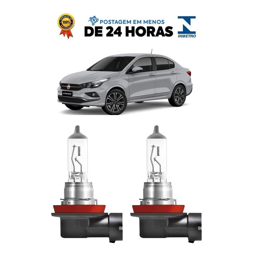 Par Lampada Farol de Milha Fiat Cronos 2016 2017 2018 2019 H11