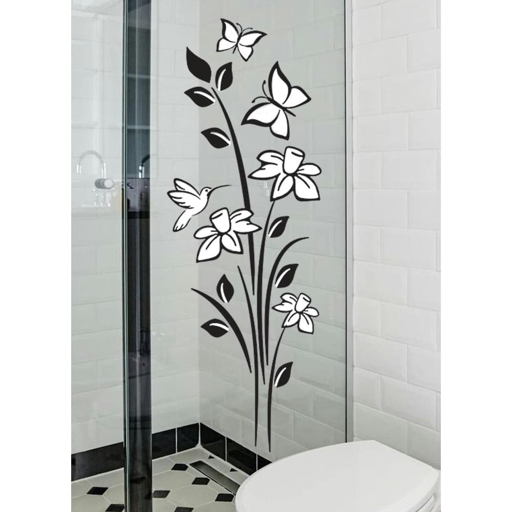 Adesivo para Decoração Natureza para Banheiro Preto