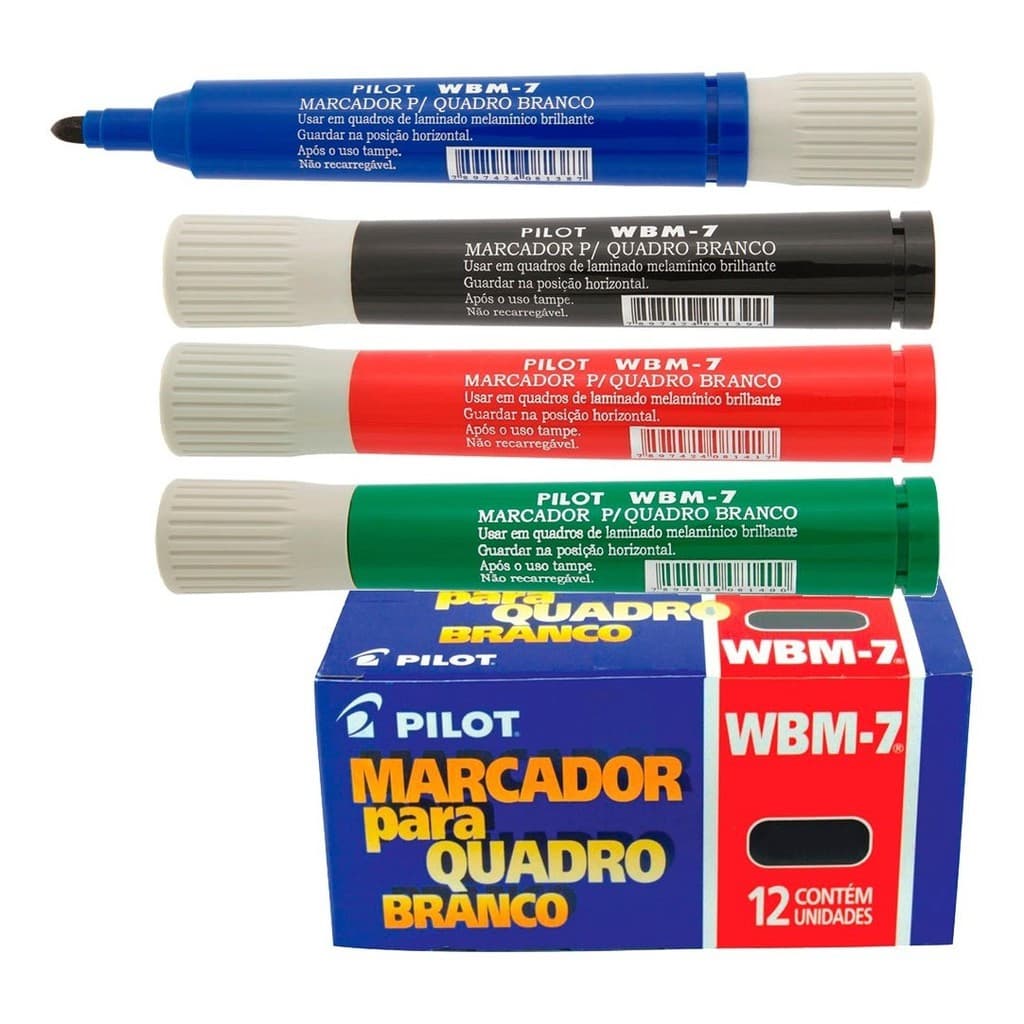 Pincel Marcador Quadro Branco Wbm-7 Pilot 12 Unidades