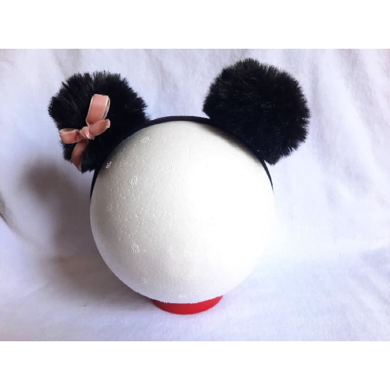 Laço Orelhas Panda na faixinha para bebês