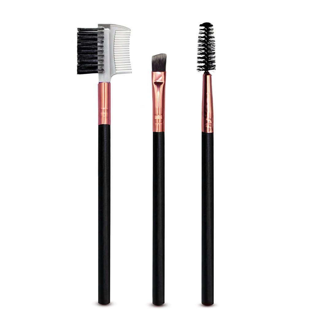 Kit 3 Pincéis para Design de Sobrancelhas Chanfrado Pente Escovinha Escova Cílios Lash Brow Pincel