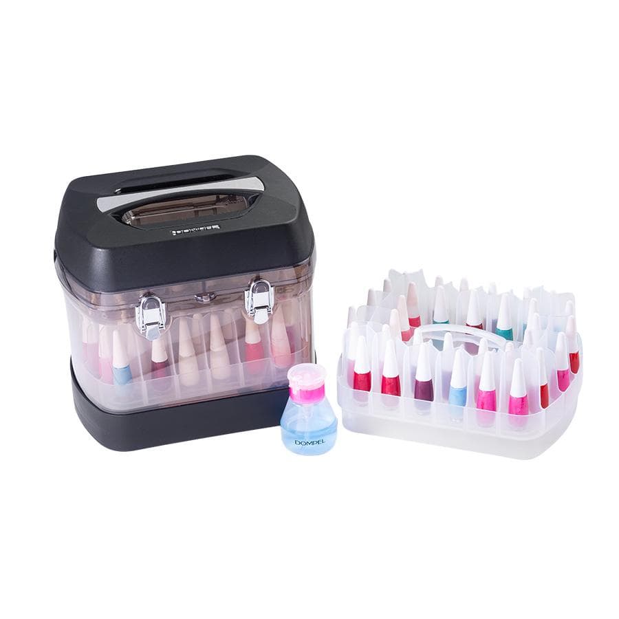 Maleta Manicure Para 68 Esmaltes Profissional Preta Dompel