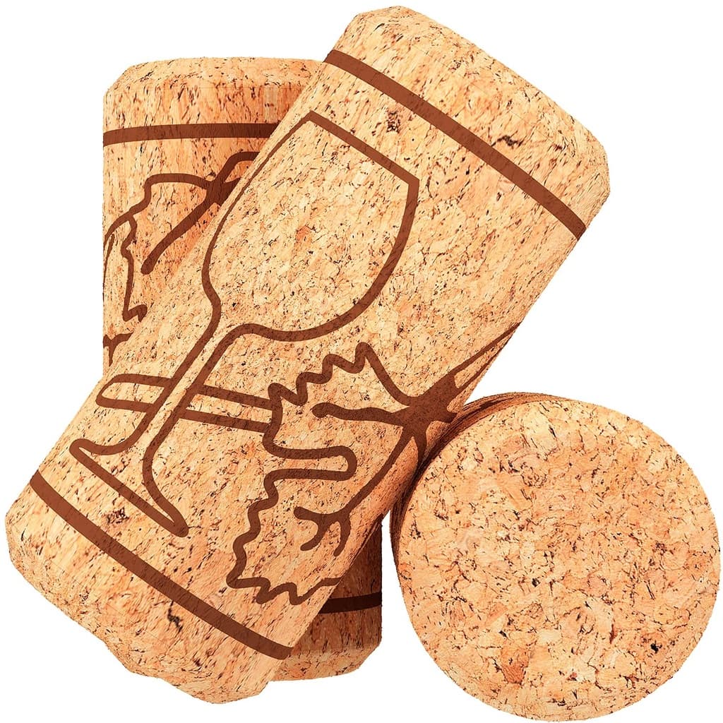 Pacote com 10 rolhas de cortiça 32 x 23 desenhada / Rolha de vinho