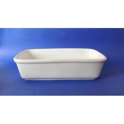 Travessa Retangular Media Porcelana Branca (vai Ao Forno)