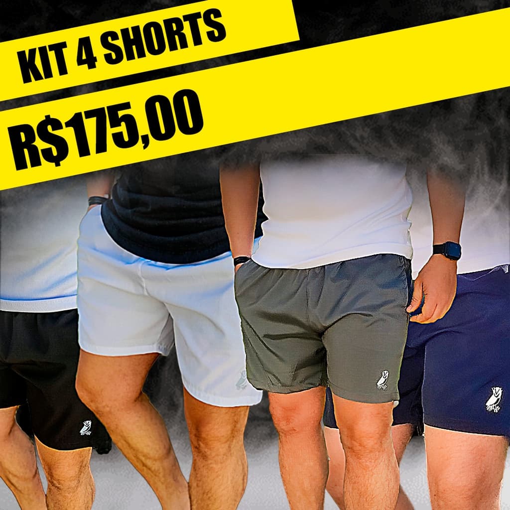 Kit Shorts Masculino Bermuda Refletiva Mauricinho com Elastano Super Elástica