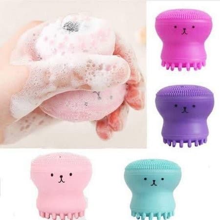 Escova Facial de Limpeza com Formato Fofo de Polvo / agua viva - Esponja Facial de Limpeza para tirar maquiagem - polvinho - frete gratis