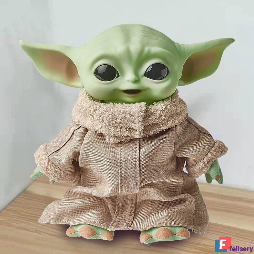 28cm Yoda De Star Wars Baby The Grogu Pvc Anime Plush Action Figure Brinquedos Mestre Mandaalorian Bonecas Presentes Para As Crianças/FEL