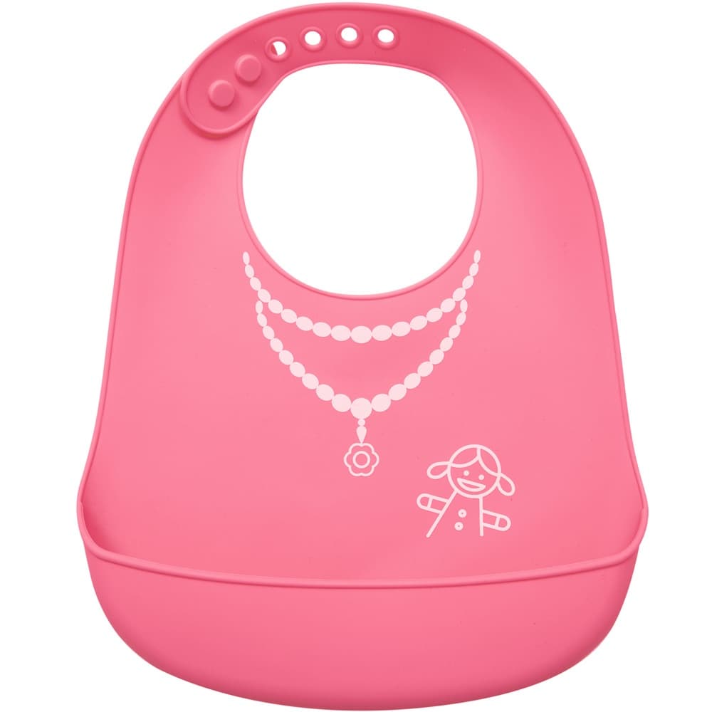 Babador Ajustaveis Impermeavel Silicone Infantil Botoes Buba +3m Pega Migalhas 09724 Rosa