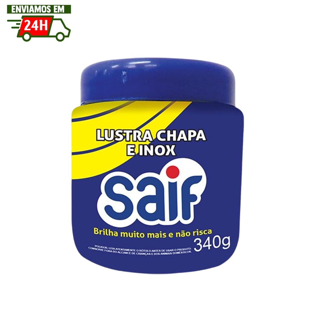 Pasta De Polir Lustra Chapa Inox E Fogões A Lenha - Saif 340g