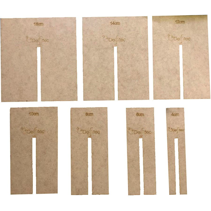 Gabarito para Laços -  MDF - Kit 7 Peças Tamanho PAR 4cm ao 16cm