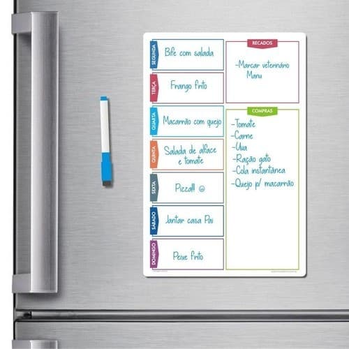 Lousa Ímã Magnética para Geladeira Planner Semanal Anotações