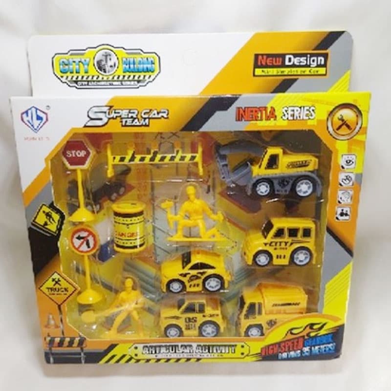 Kit Carrinhos Fricção Trucks De Construção/ Brinquedo Infantil, Trator Caminhão Guincho, Ônibus, Fanwix