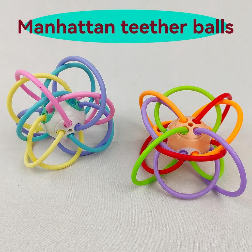 1 peça Manhattan Square Ball Hand Grab Ball Mordedor Bola de brinquedo educacional Biteable Puxável Sem deformação Segur