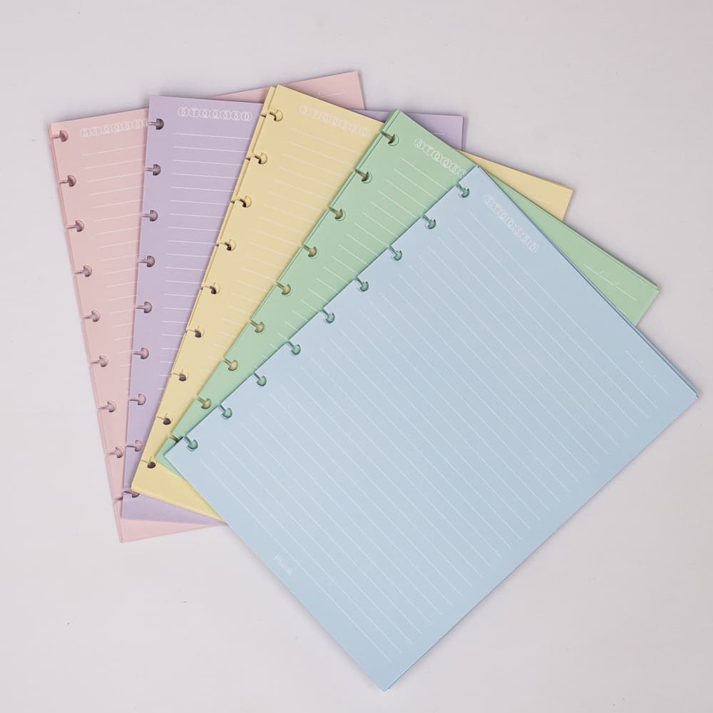 Refil caderno de discos Colegial Linhas brancas-Linha colors