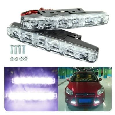 Par Farol 6 Led Milha Neblina Drl 12v Luz Branca Daylight CARRO FAROL AUXILIAR