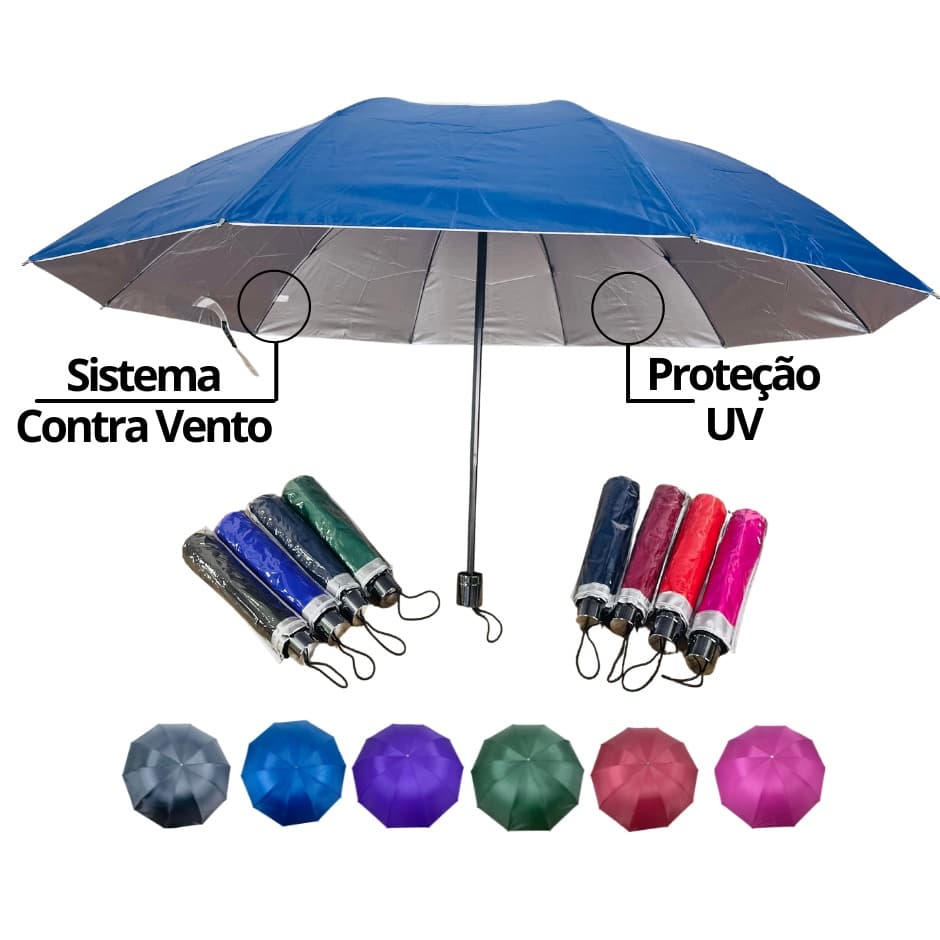 Guarda-Chuva | Sombrinha | Proteção UV | Contra Vento |  Grande Forte