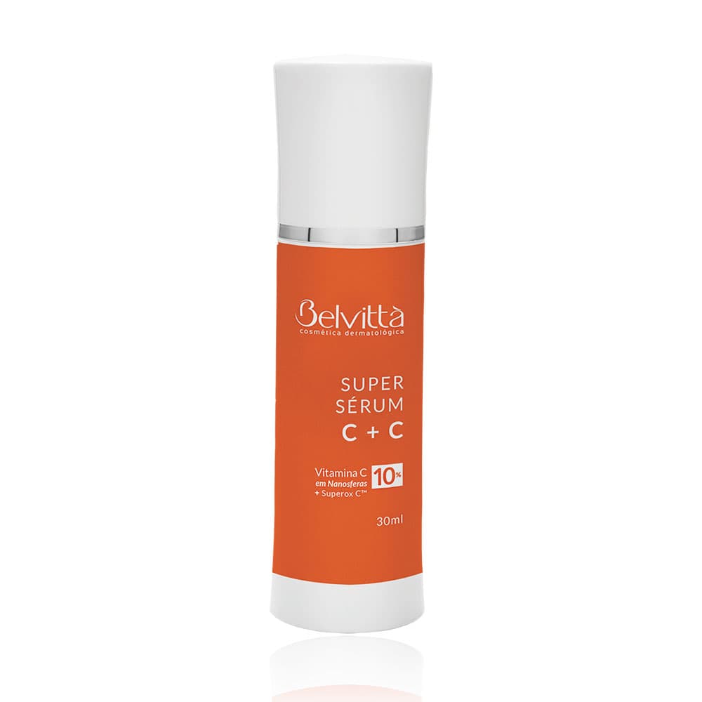 Super Serum C + C 30ml Belvitta - Nanosferas de Vitamina C 10% Clareador, Iluminador, Anti Rugas
