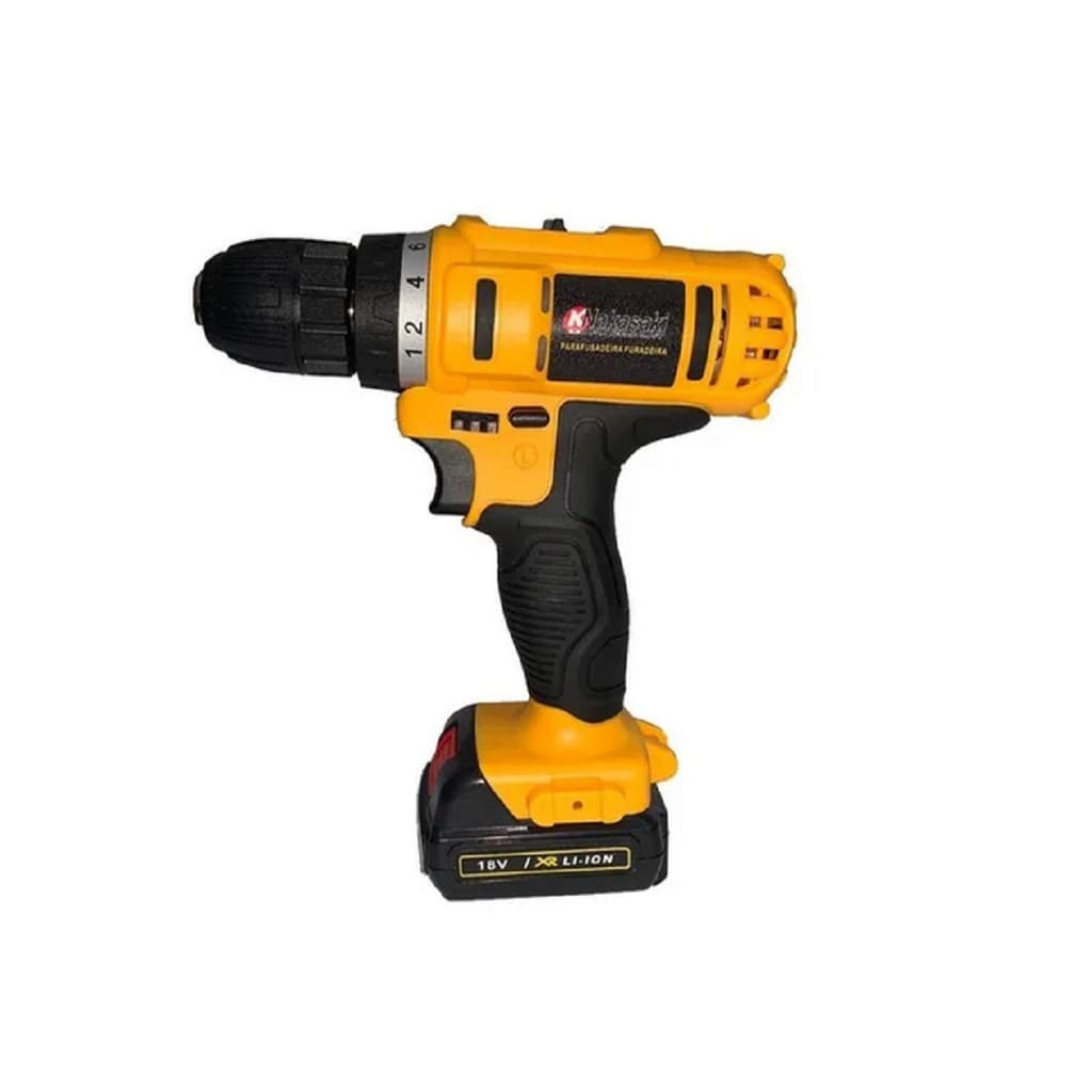 Parafusadeira/Furadeira à Bateria 18v Com Maleta e Acessórios