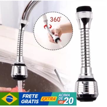 Extensor Flexível De Torneira Pia Adaptador Chuveirinho 360º Bicas De Torneiras