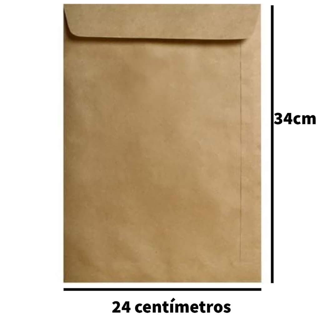Envelope A4 Saco Kraft Pardo 24x34 Cm - Caixa Com 250 Unidades