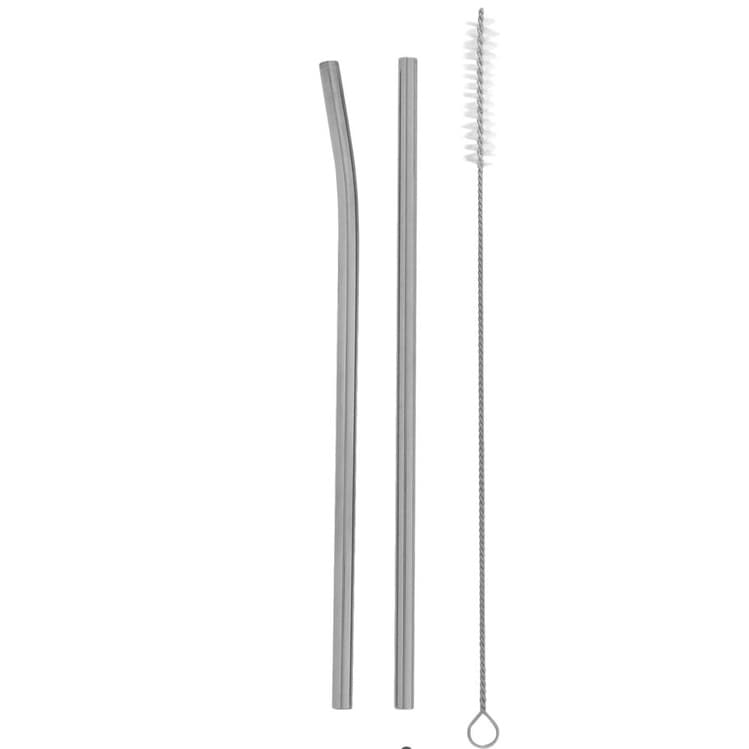 Kit 3 Canudos de Aço Inox Reutilizável + Limpador