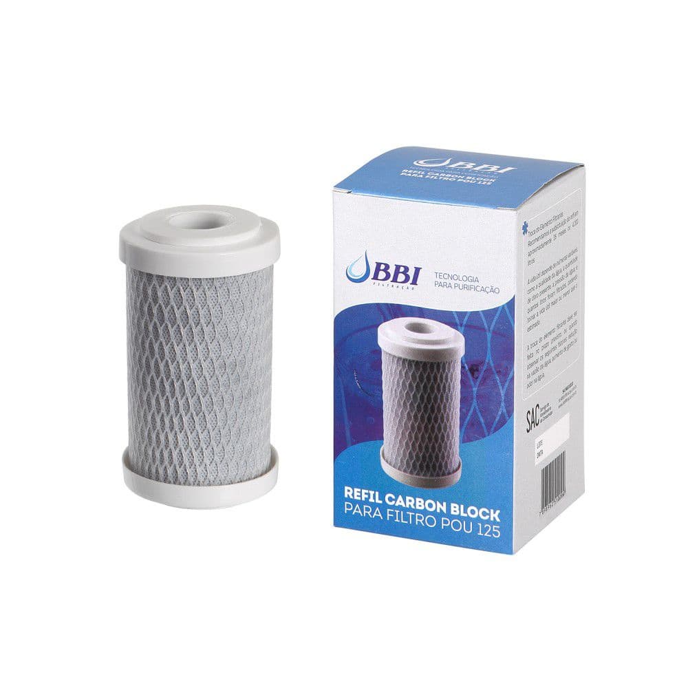 Refil Filtro Carbon Block BBI REP-POU125 para Filtro 5" F125BR e F125TR