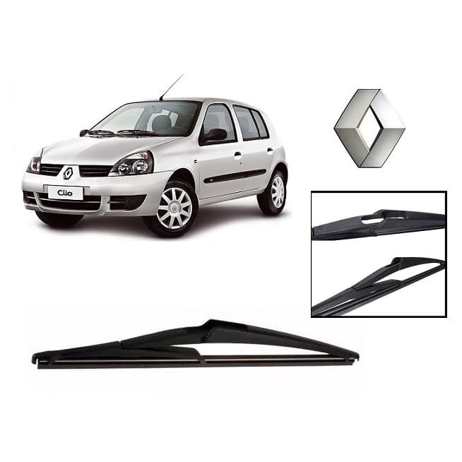 Palheta para Limpador de Parabrisa Traseiro Renault Clio ano 1999 2000 2001 2002 2003 2004 2005 2006 2007 2008 2009 2010 2011 2012