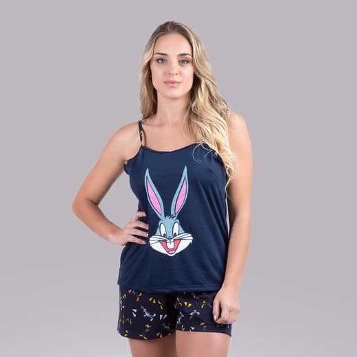 Baby Doll Estampado Feminino Pijama Alcinha Confortável Short Malha Fresquinho Curto Roupa de Dormir Adulto 325