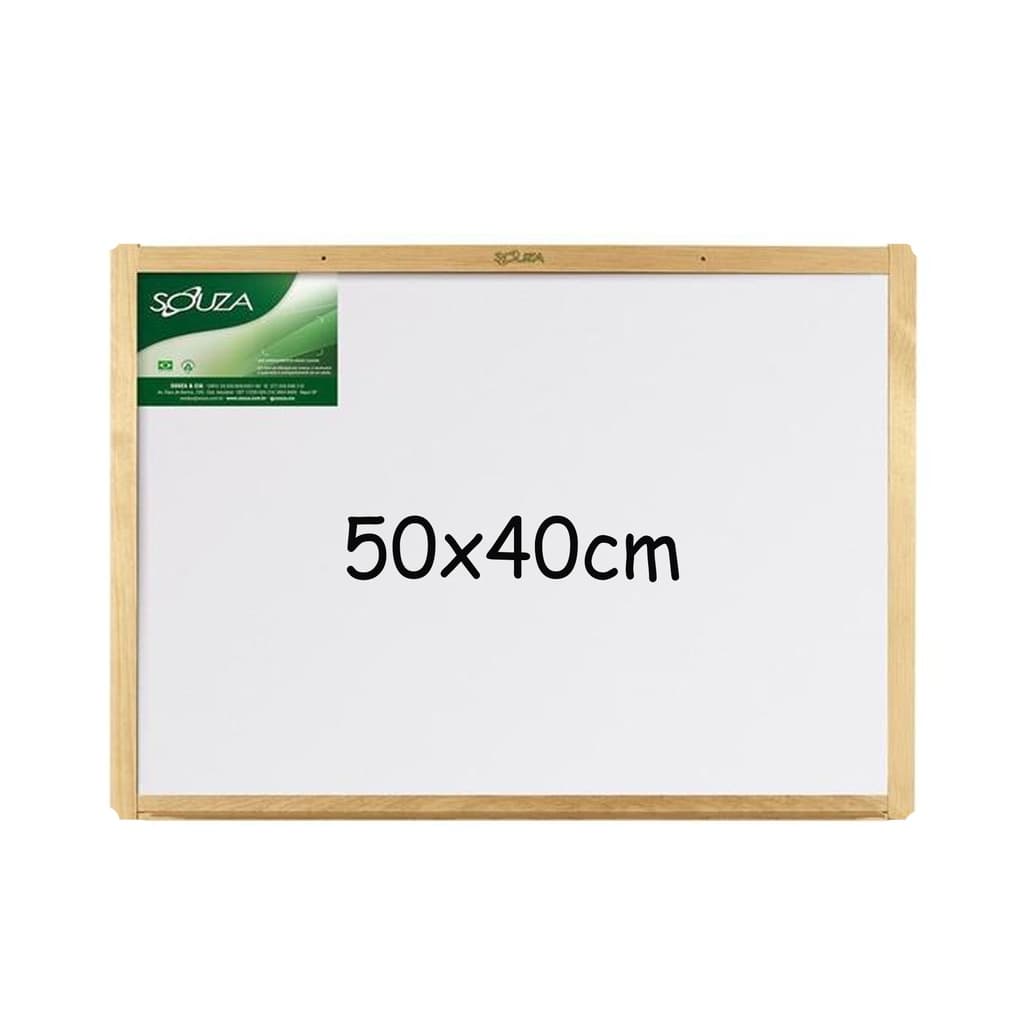 Lousa Quadro Branco 50 X 40 Cm Moldura Em Madeira Souza