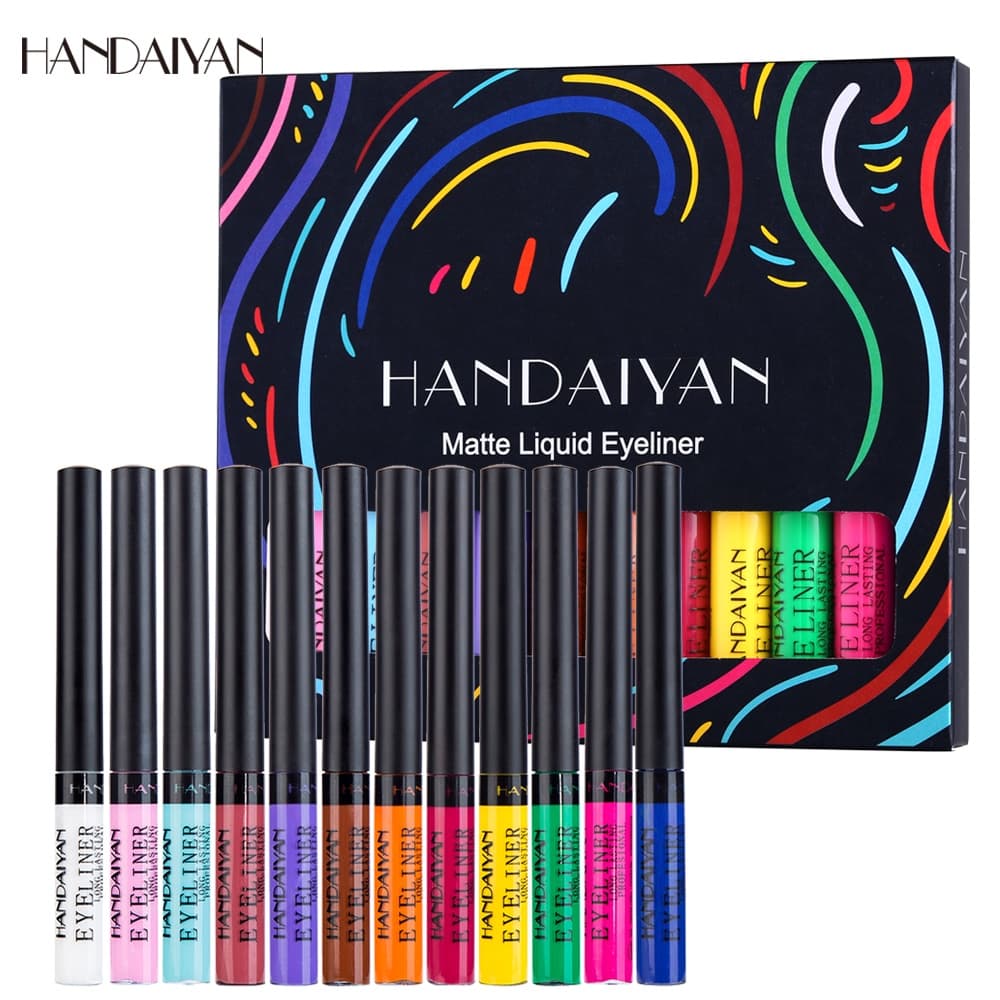 Handaiyan Delineador De Olhos Colorido À Prova D'água Em 12 Cores/Longo Kit Verde Duradouro