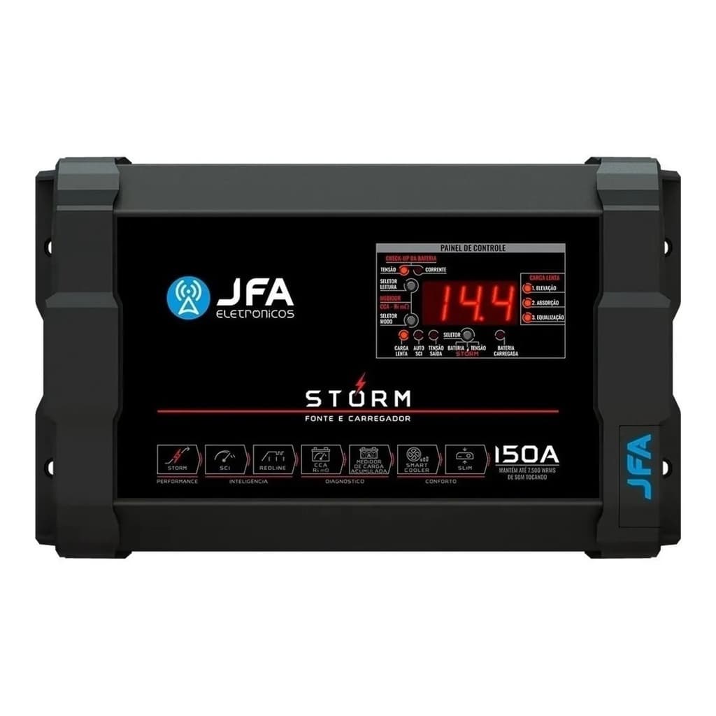 Fonte Automotiva Jfa Storm 150a Bivolt Com Medidor Cca E Sci