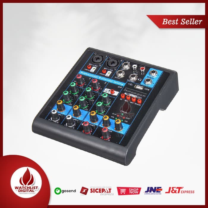 Leory Mini Usb Portátil De Áudio Ao Vivo Mixer Karaoke Dj 4 Canal