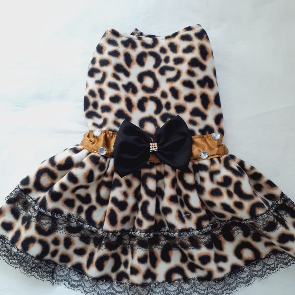 Vestido pet inverno soft Oncinha para cães e gatos.