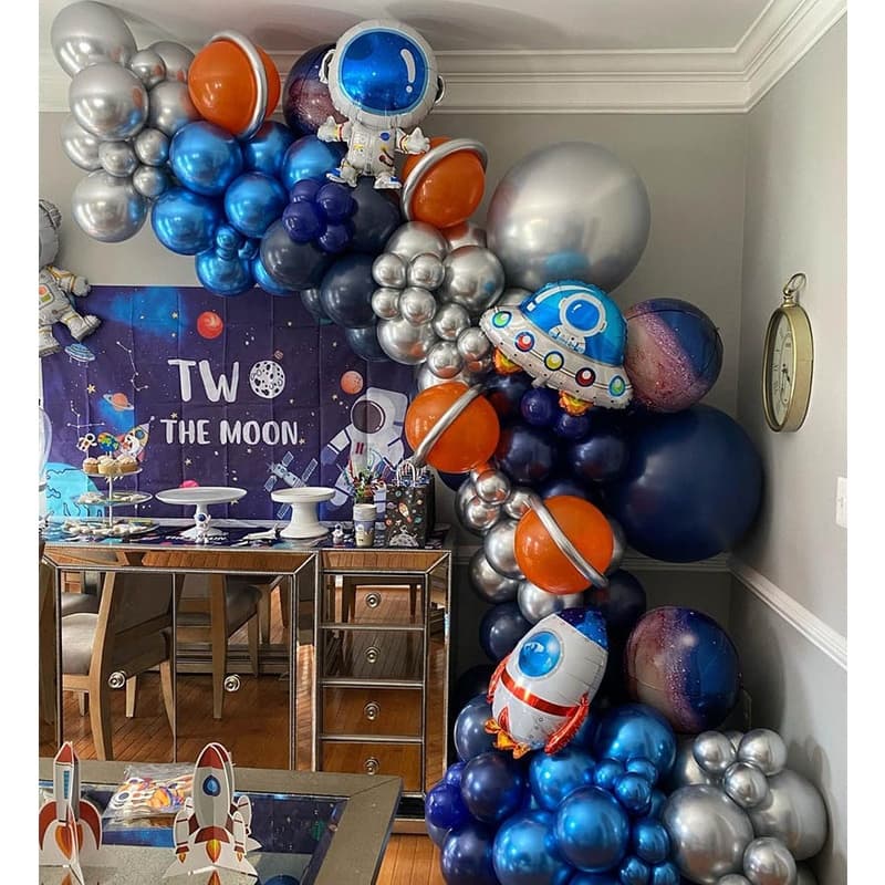 36/109pcs Astronauta Balões De Folha De Alumínio Espaço Exterior Tema De Aniversário Decoração Balão Garland Christening Kids Birthday Party Decor Suprimentos