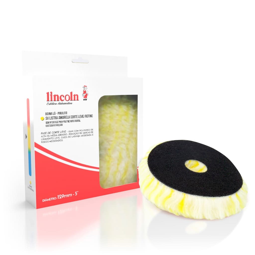 Boina Lã Pirulito de Corte Leve/Refino Lincoln SV 5 polegadas polimento Automotivo