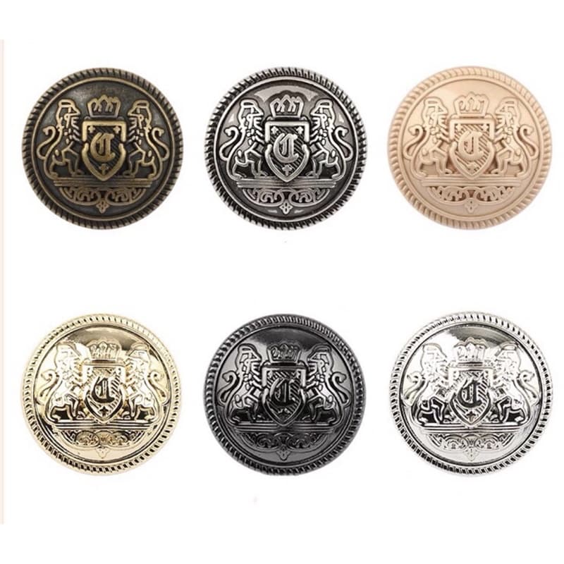 10 peças/lote 15/20/25mm europeu botões de costura retrô para camisa ouro prata moda jaqueta botões botões de metal preto para roupas